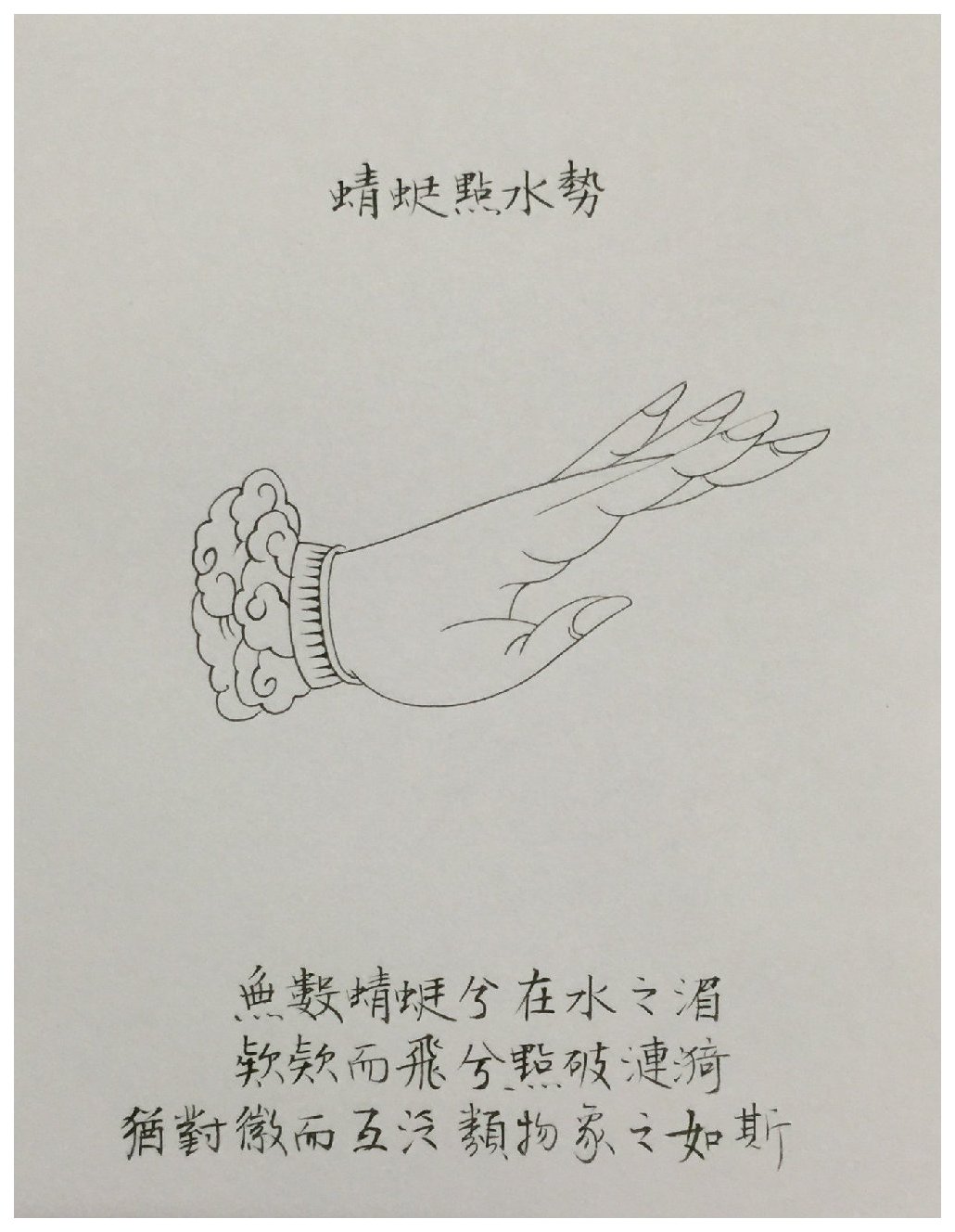 古琴左手指法手势之【蜻蜓点水势】图解