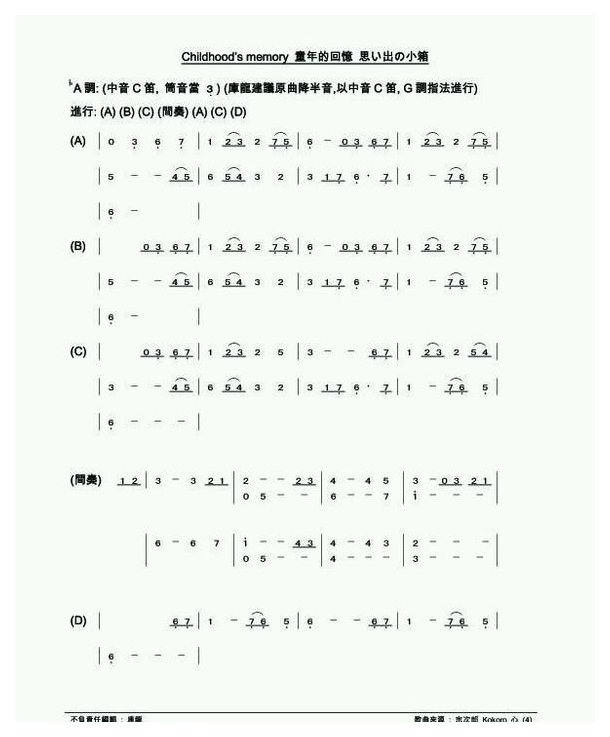 好听的陶笛乐曲《童年记忆》陶笛翻奏曲目