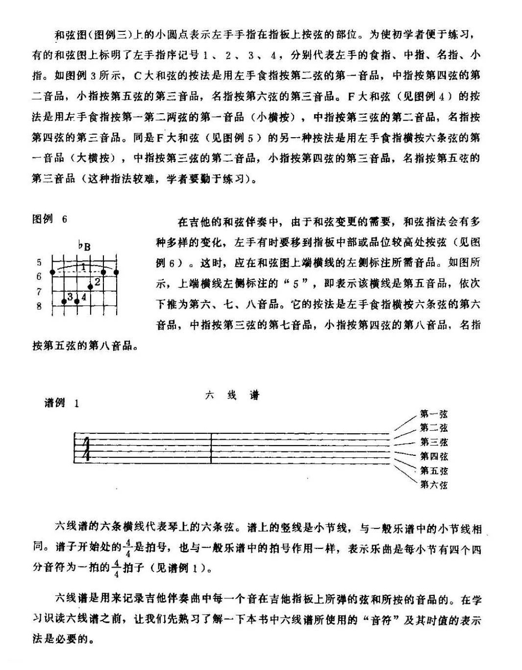 吉他乐谱知识及演奏说明