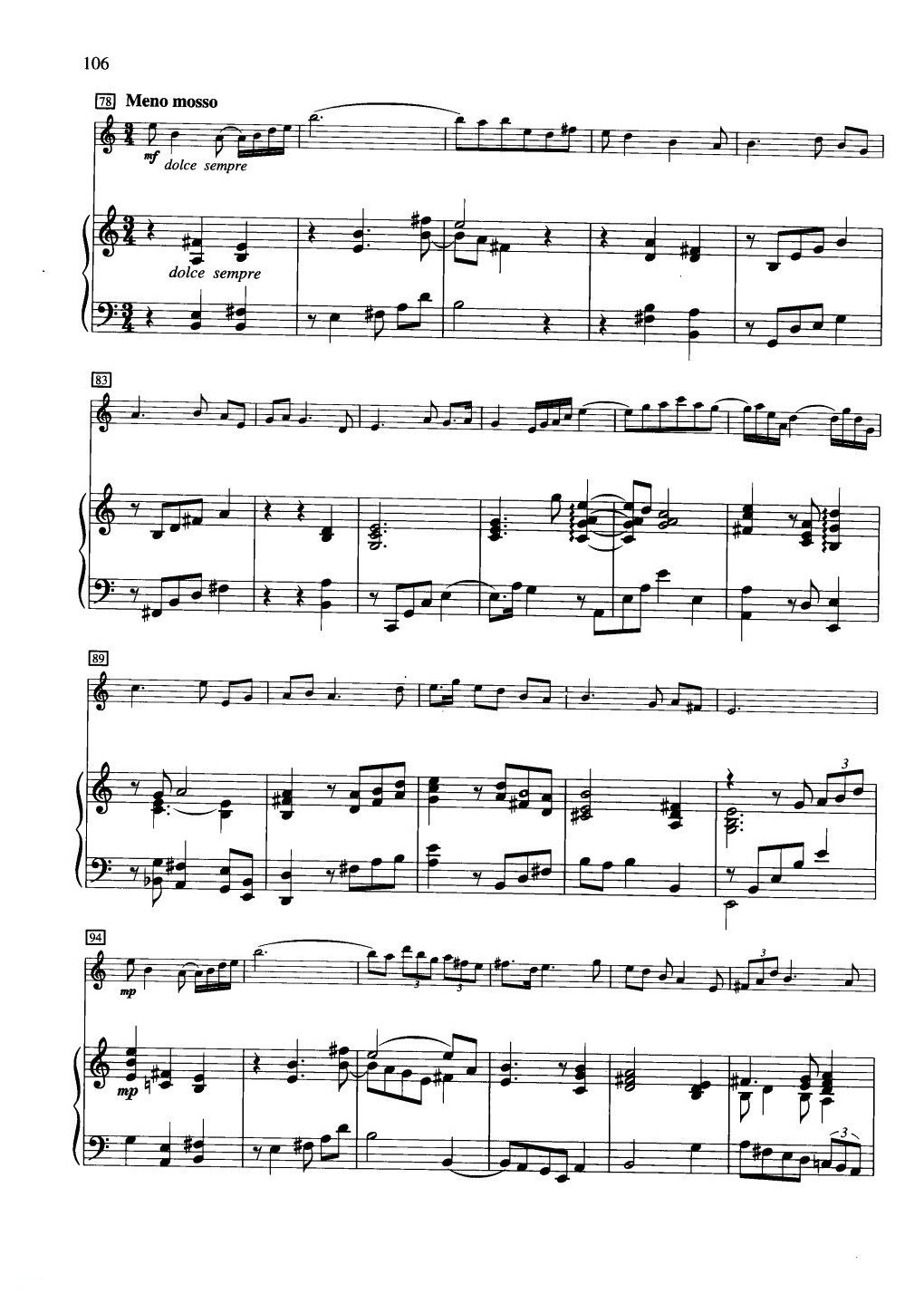 中国长笛曲《谐谑曲 Scherzo》钢琴伴奏谱长笛分谱