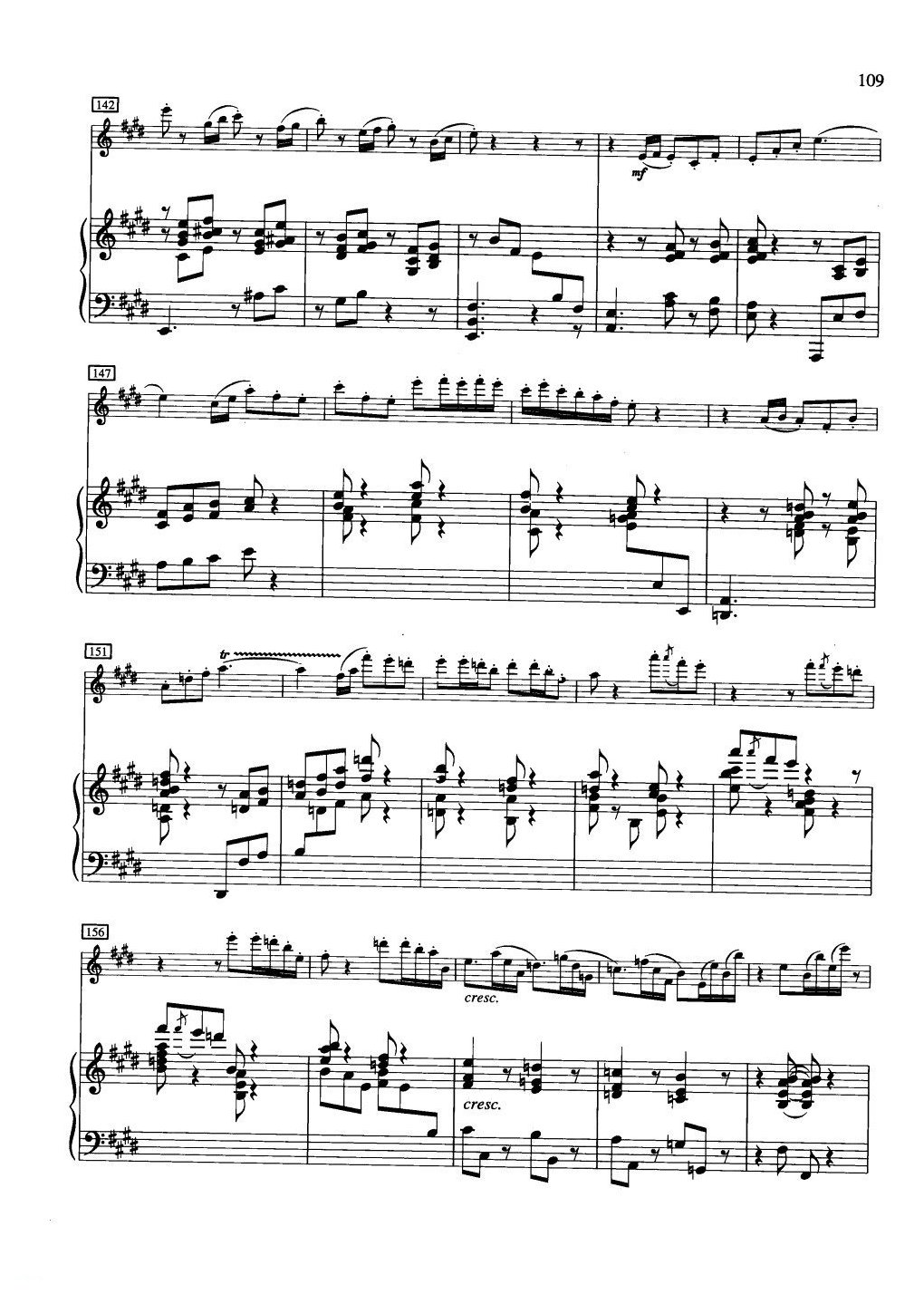 中国长笛曲《谐谑曲 Scherzo》钢琴伴奏谱长笛分谱