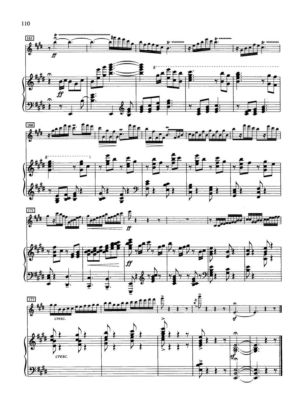 中国长笛曲《谐谑曲 Scherzo》钢琴伴奏谱长笛分谱