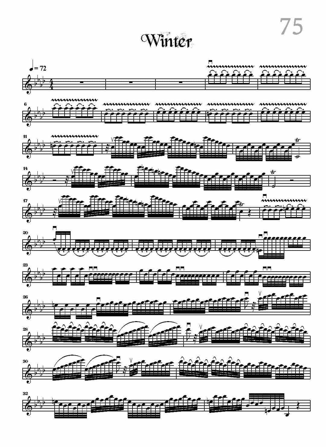 小提琴独奏乐曲谱《Winter/Rock Symphonies》戴维嘉雷特