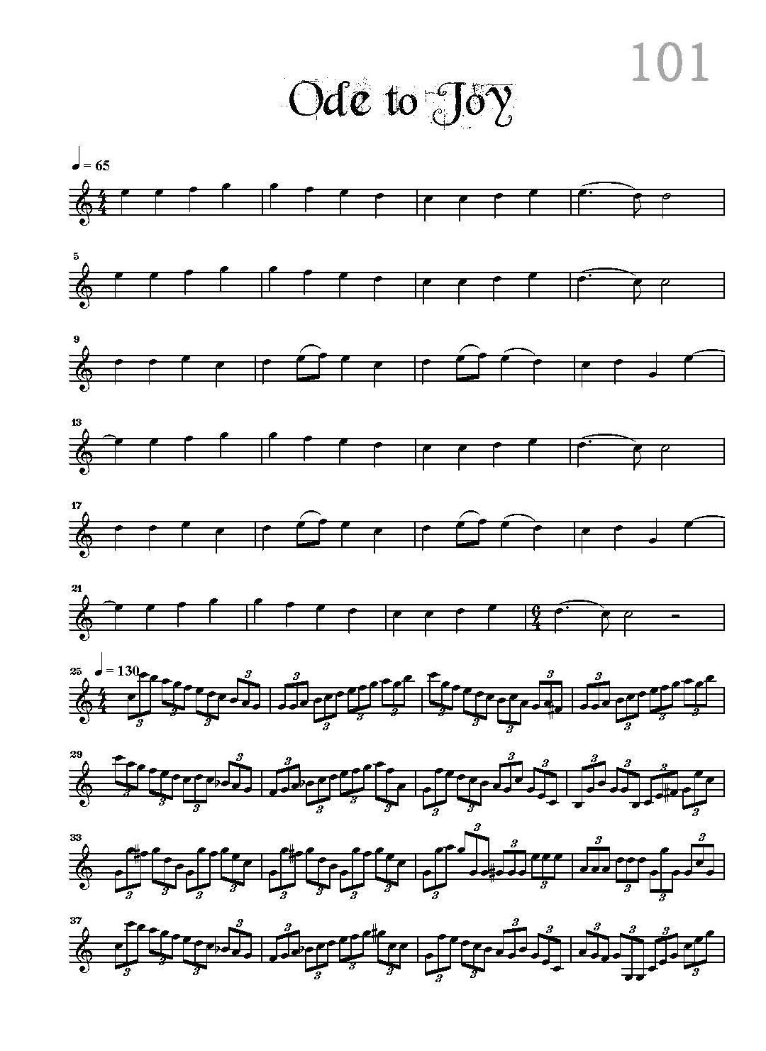 小提琴独奏乐曲谱《Ode to Joy/Music》戴维嘉雷特