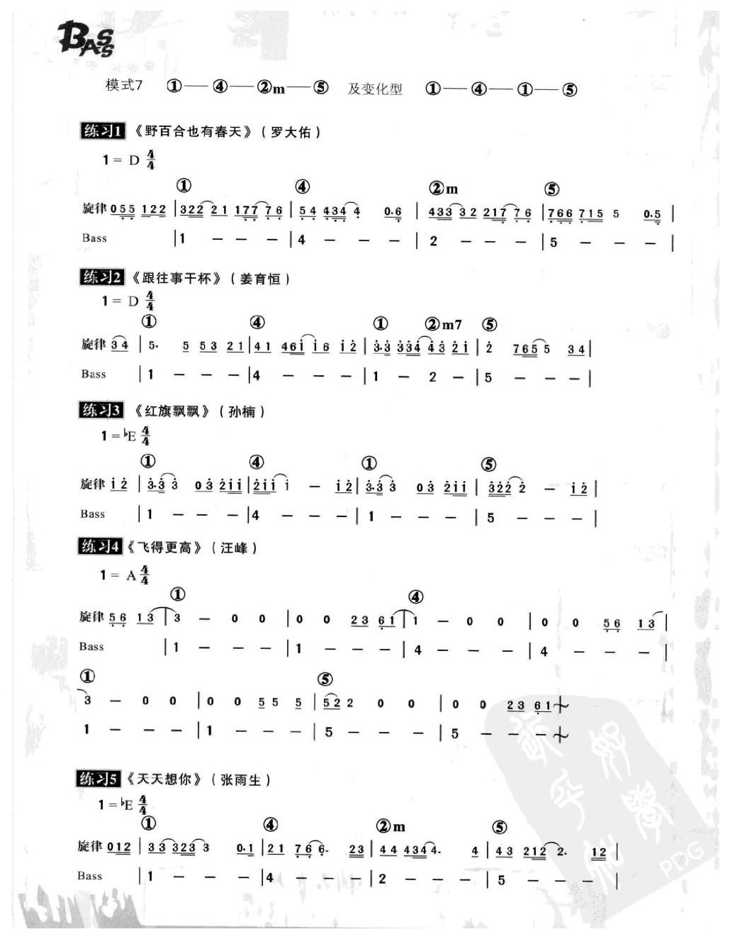 电贝司和弦进行详解与练习方法