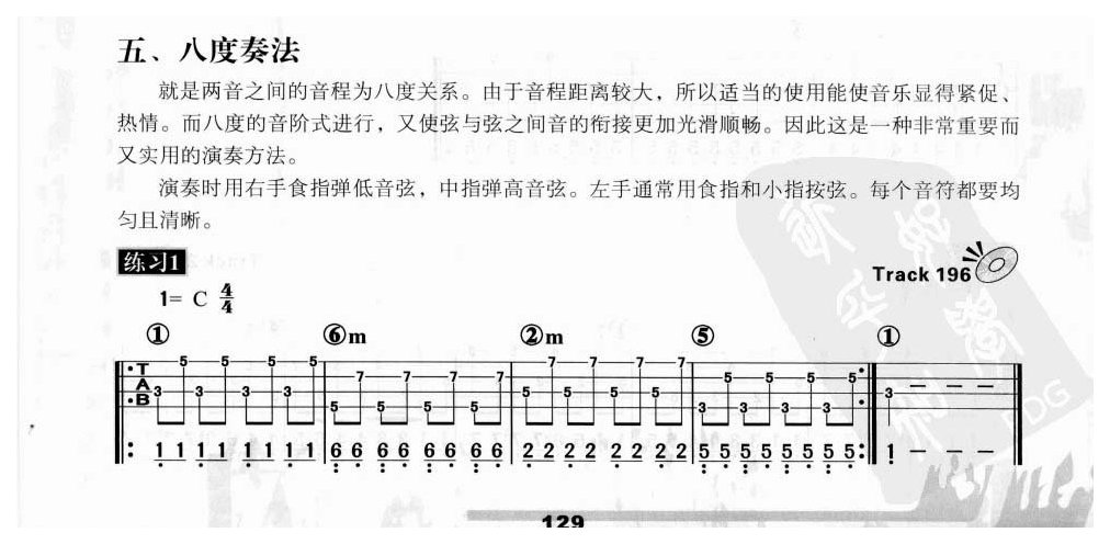电贝司节奏及节奏练习 八度奏法