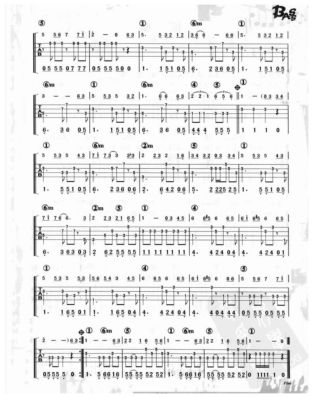 电贝司伴奏乐曲《失恋阵线联盟 草蜢》流行