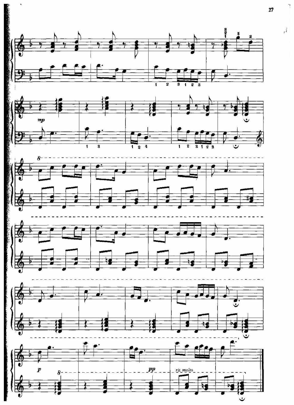 中国民歌钢琴小曲《康定情歌》