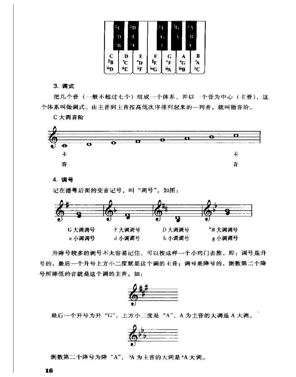 电子琴基础教学《变音记号、同音异名、调式与调号》