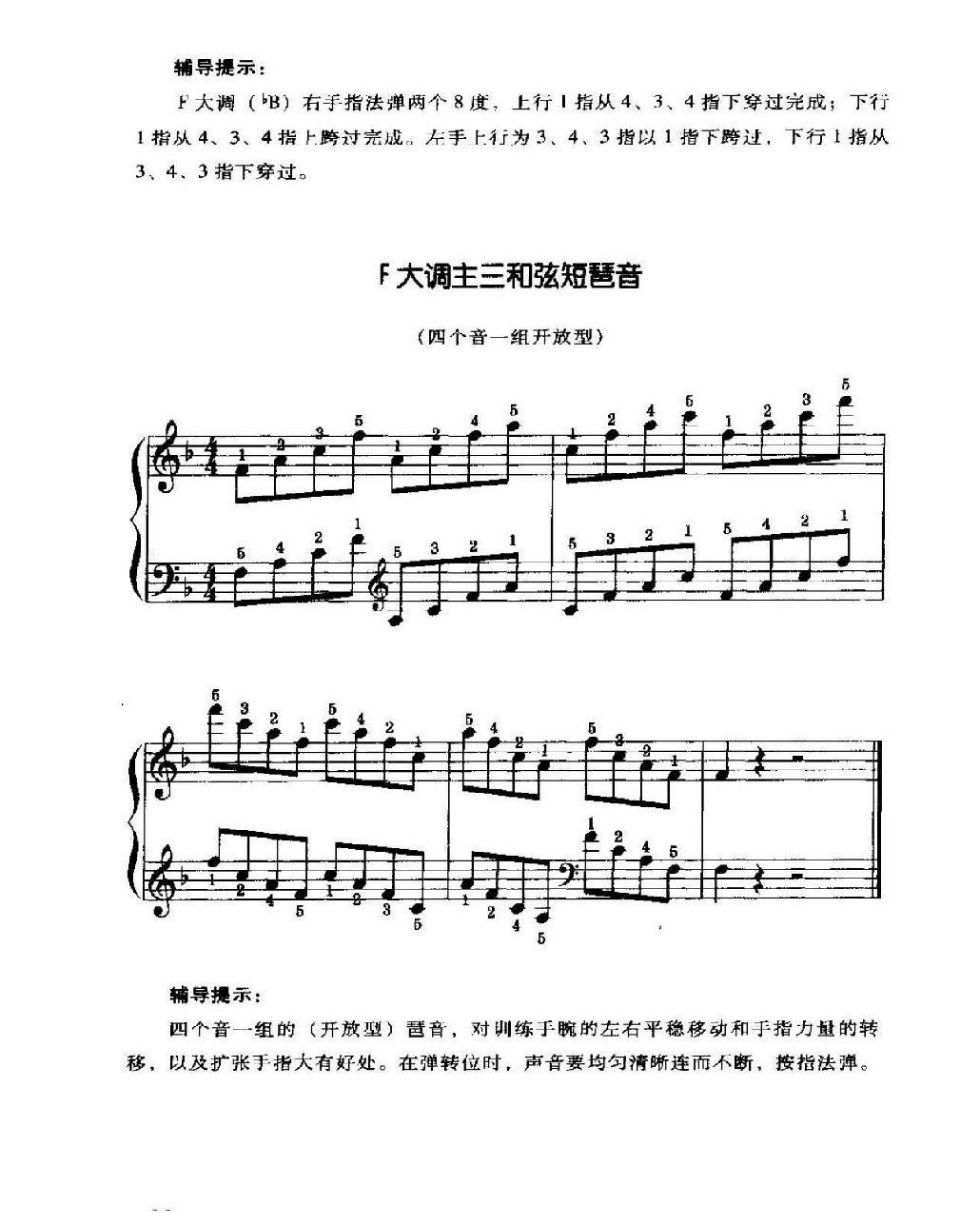 电子琴常用调练习曲多指和弦伴奏 F大调音阶、终止式、琶音