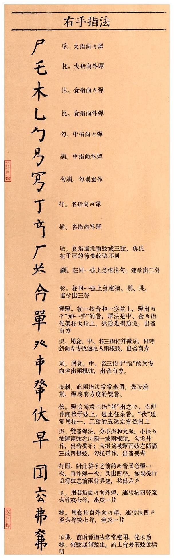学古琴要记住这些减字谱