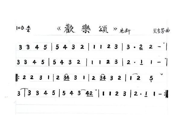 小号简谱【欢乐颂片断】