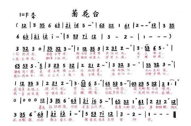 小号简谱【菊花台】