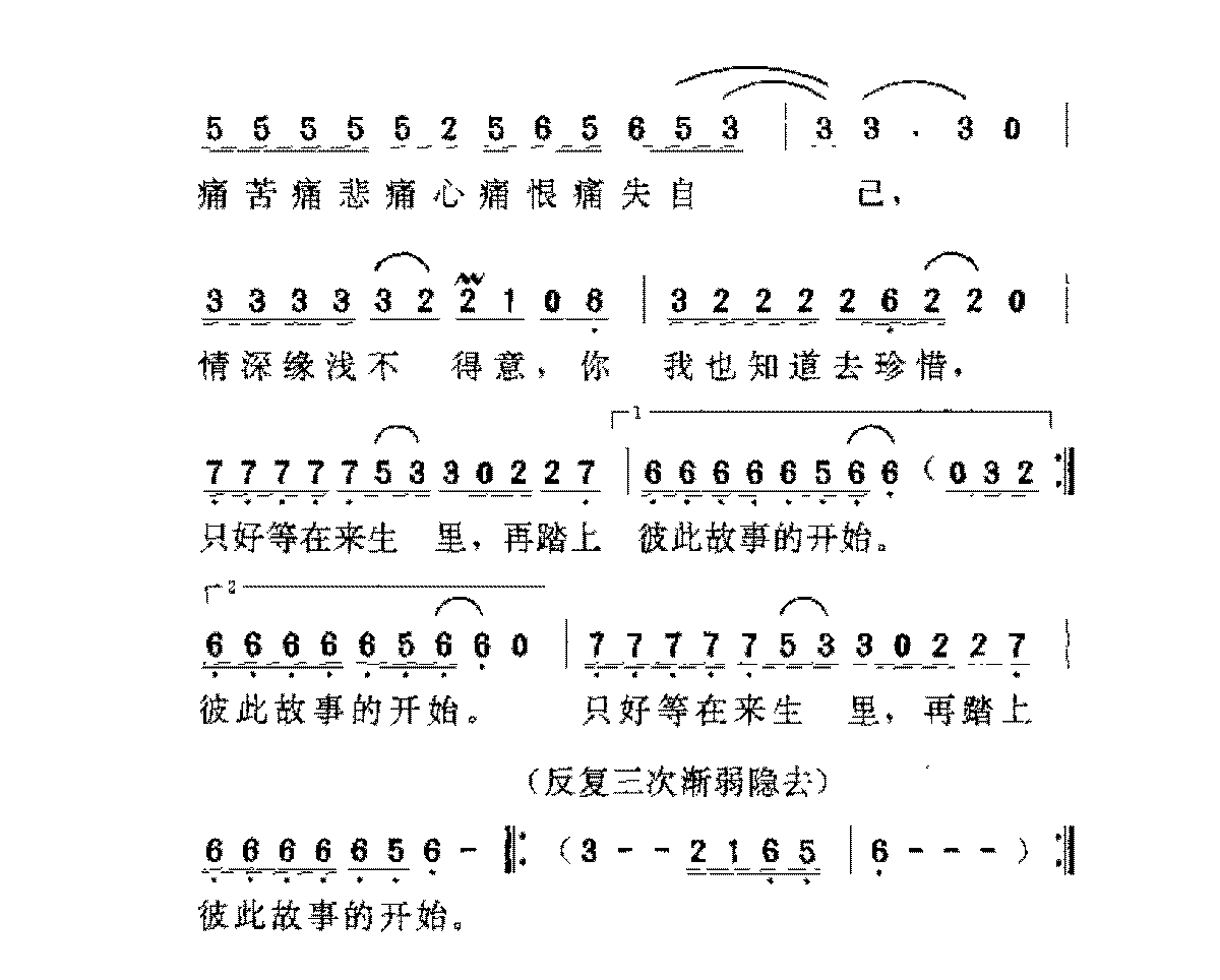 香港/刘德华[来生缘]歌谱简谱