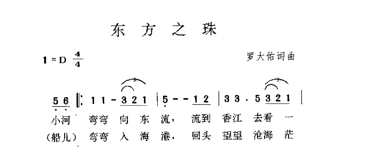 台湾/罗大佑[东方之珠]歌谱简谱