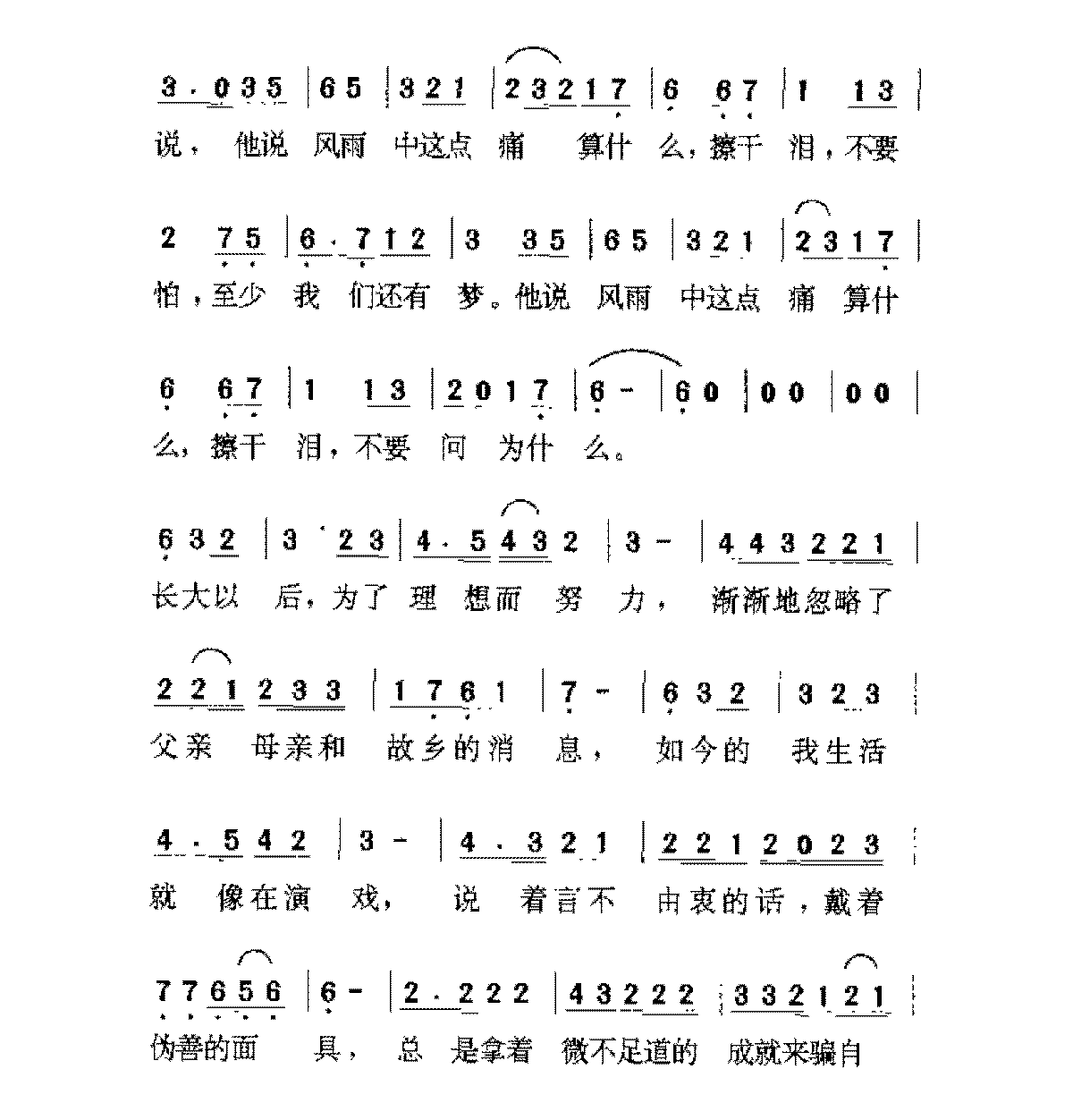 台湾/郑智化[水手]歌谱简谱