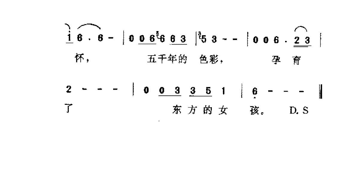 台湾/蔡幸娟[东方女孩]歌谱简谱