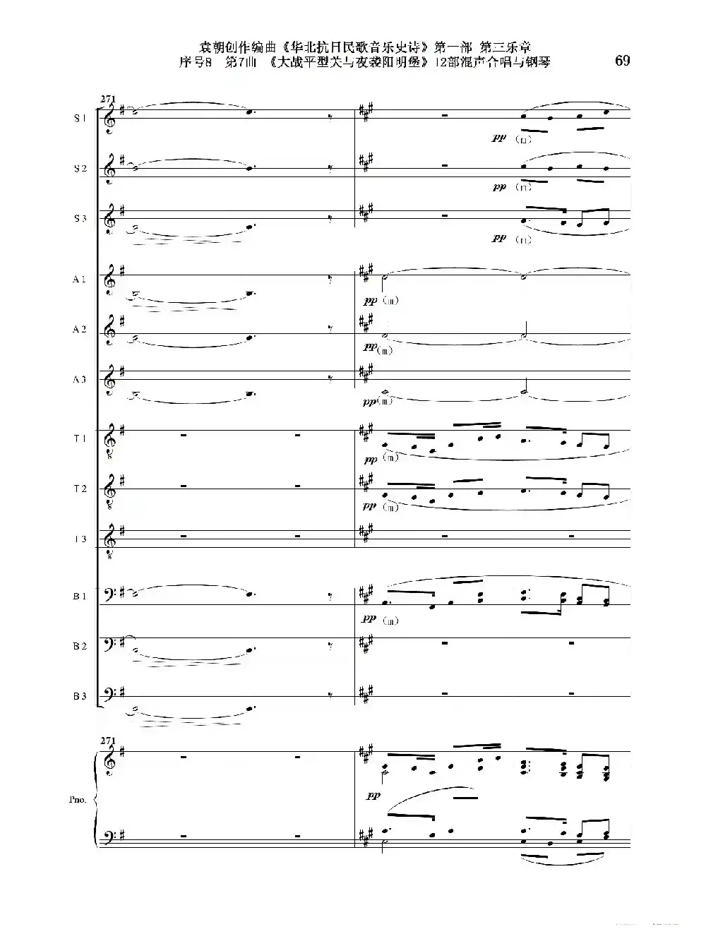 序号8第7曲《大战平型关与夜袭阳明堡》Ⅰ合唱团与钢琴