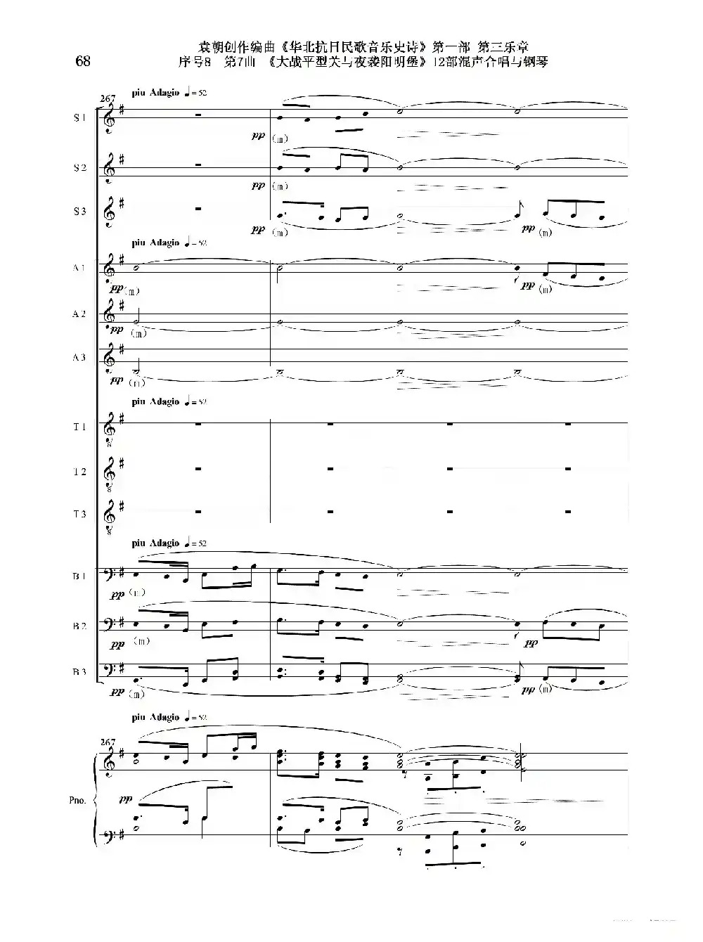 序号8第7曲《大战平型关与夜袭阳明堡》Ⅰ合唱团与钢琴