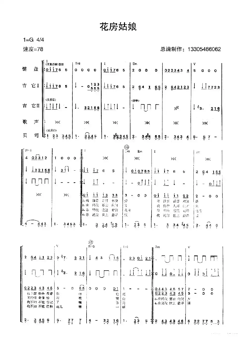 花房姑娘（乐队总谱）