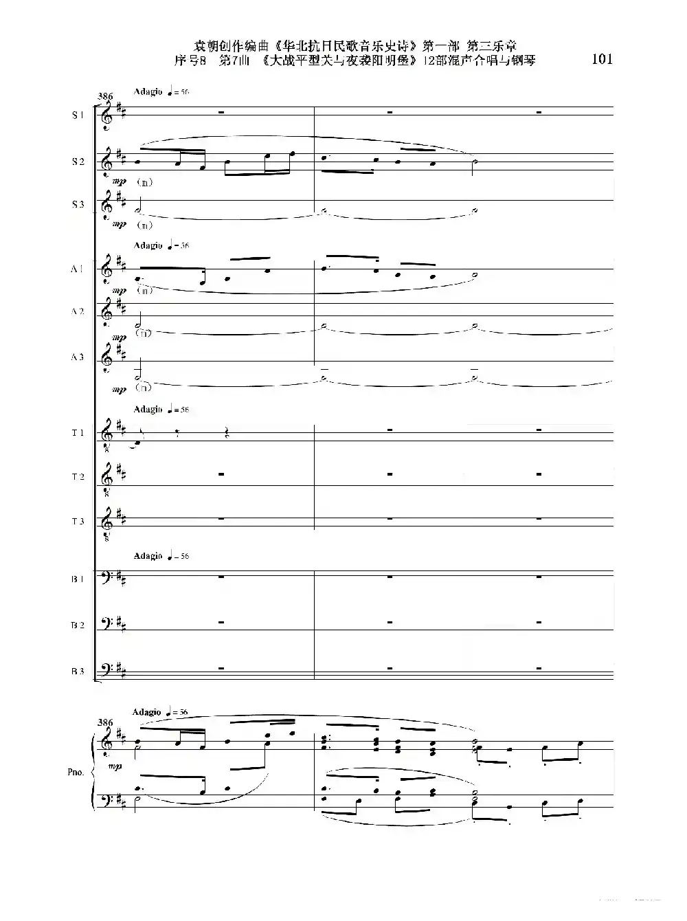 序号8第7曲《大战平型关与夜袭阳明堡》Ⅰ合唱团与钢琴