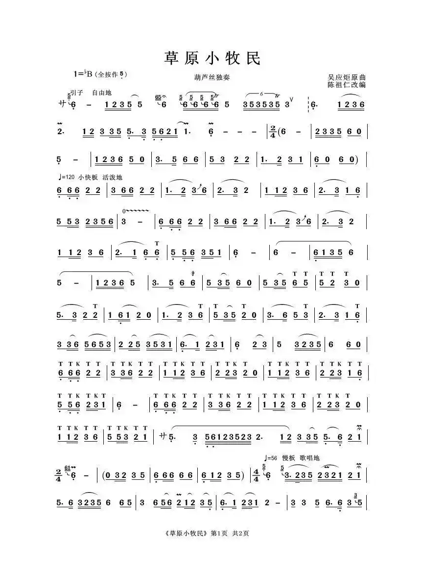 草原小牧民（葫芦丝独奏）