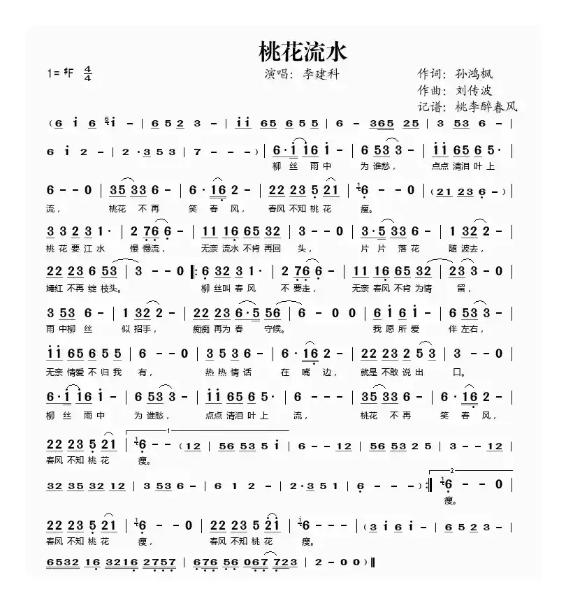 桃花流水（孙鸿枫词 刘传波曲）
