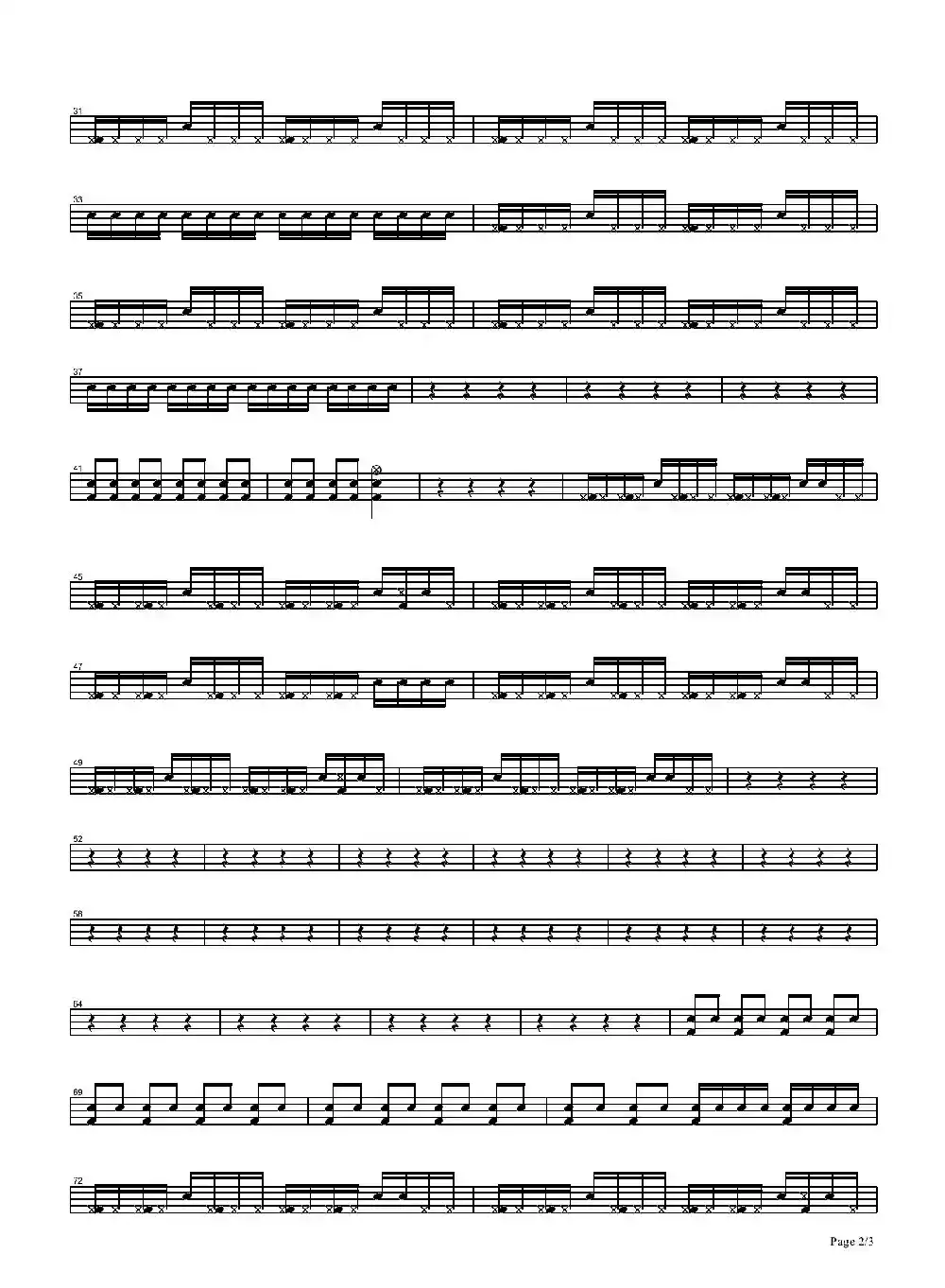 make me wanna die（架子鼓谱）