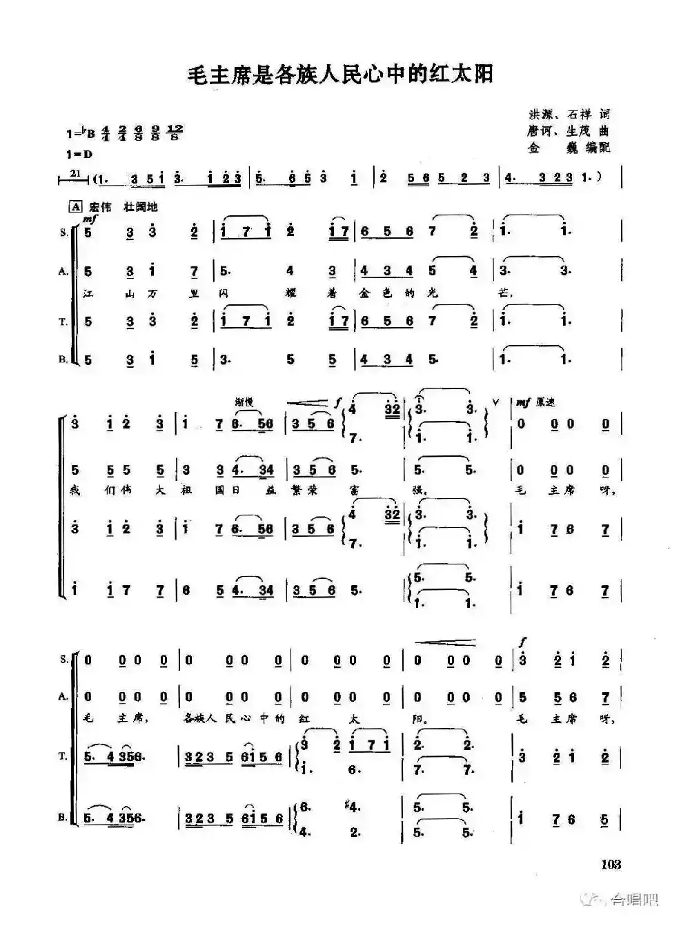 毛主席是各族人民心中的红太阳（金巍编配版）