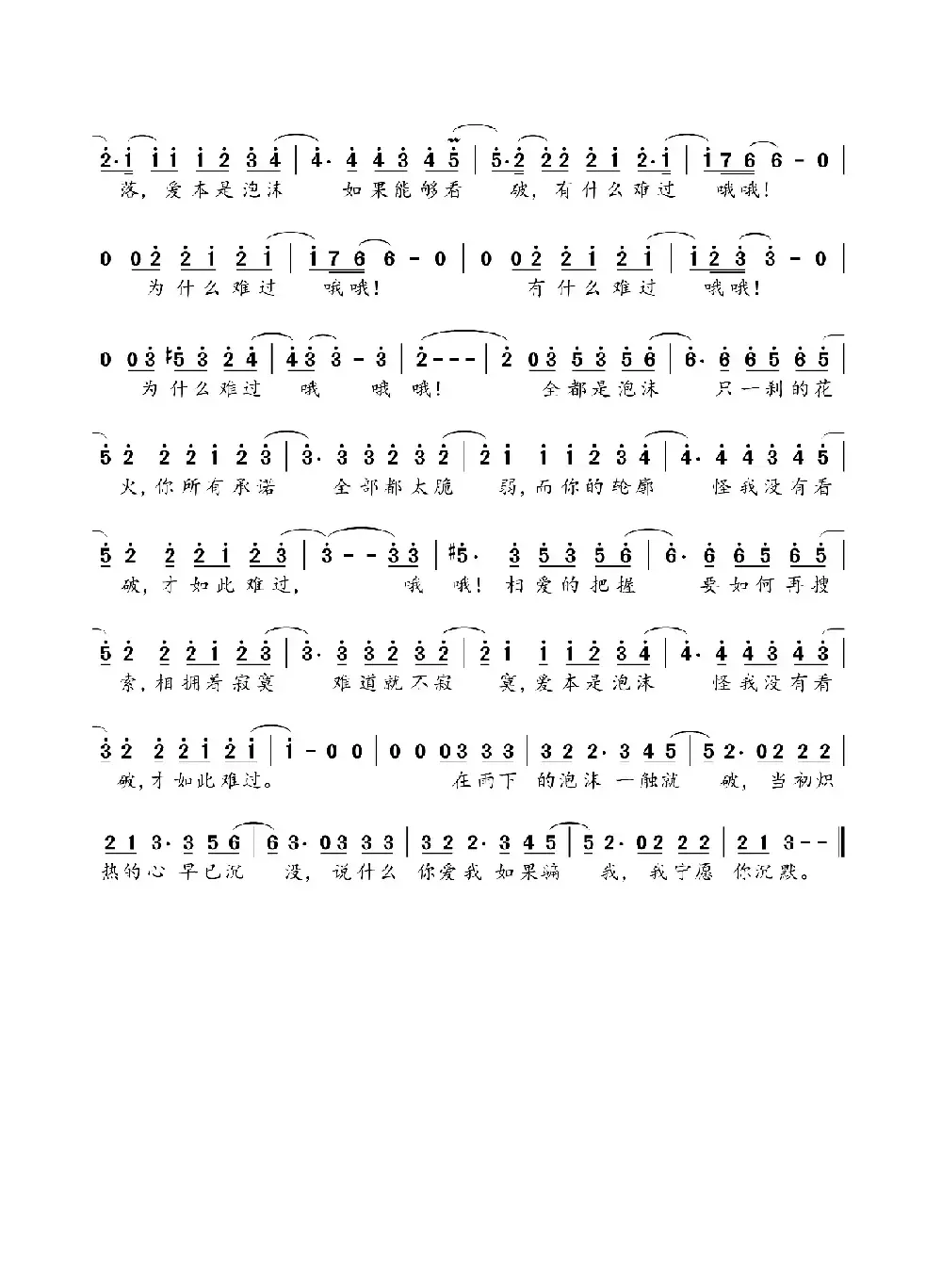泡沫（邓紫棋词 邓紫棋曲）