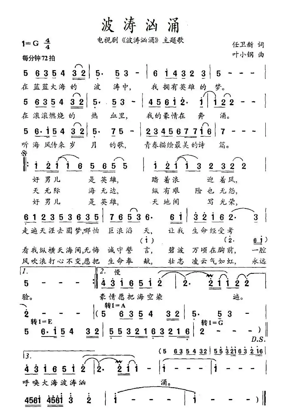 波涛汹涌（电视剧《波涛汹涌》主题歌）