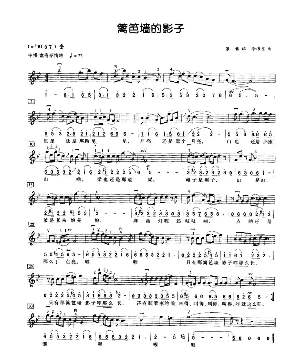 篱笆墙的影子（电视剧《篱笆·女人和狗》主题曲、线简对照）