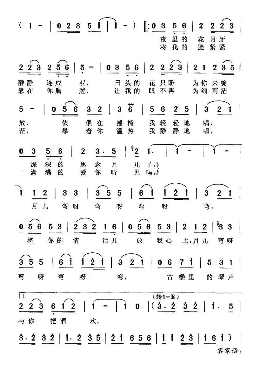 月儿弯（镜子词 张起政曲）