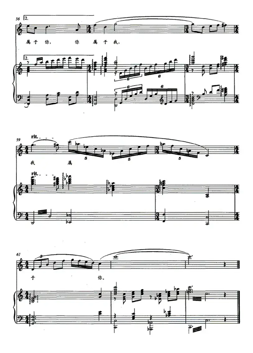 我属于你(张宝星词 罗仕艺曲、正谱)