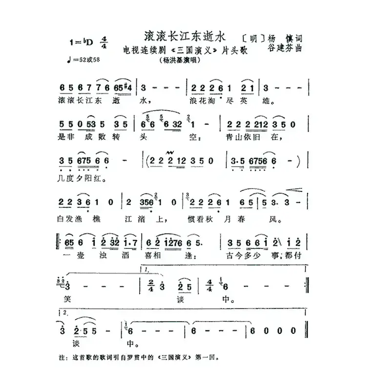 滚滚长江东逝水（电视剧《三国演义》片头曲）