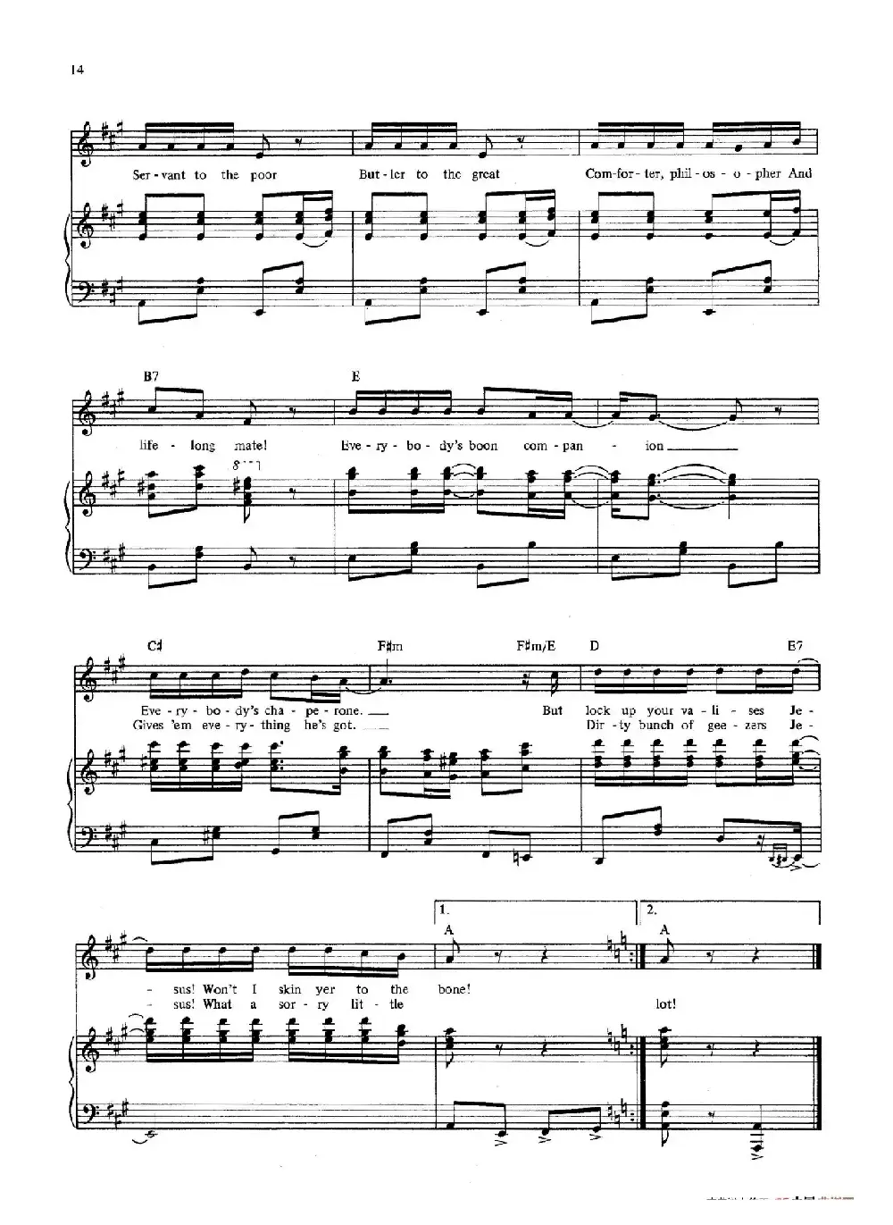 Master of the House （音乐剧《悲惨世界》（Les Miserables）选曲、正谱 ）