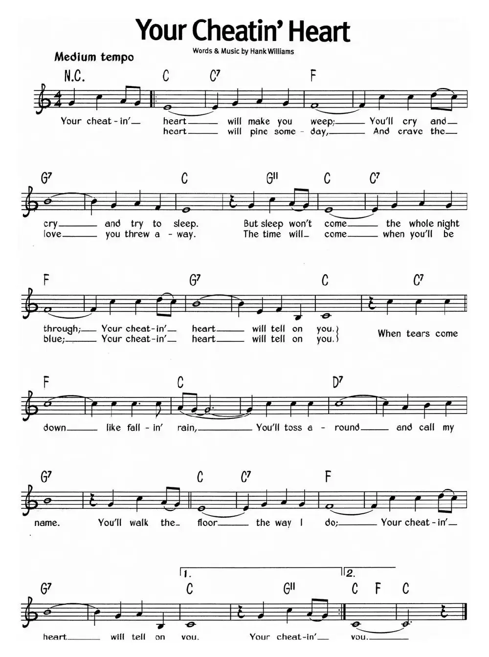 蓝调音乐：Your Cheatin' Heart