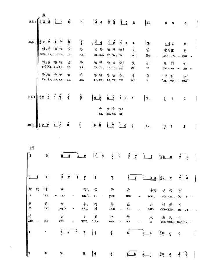 [苏]卡秋莎大炮（合唱）