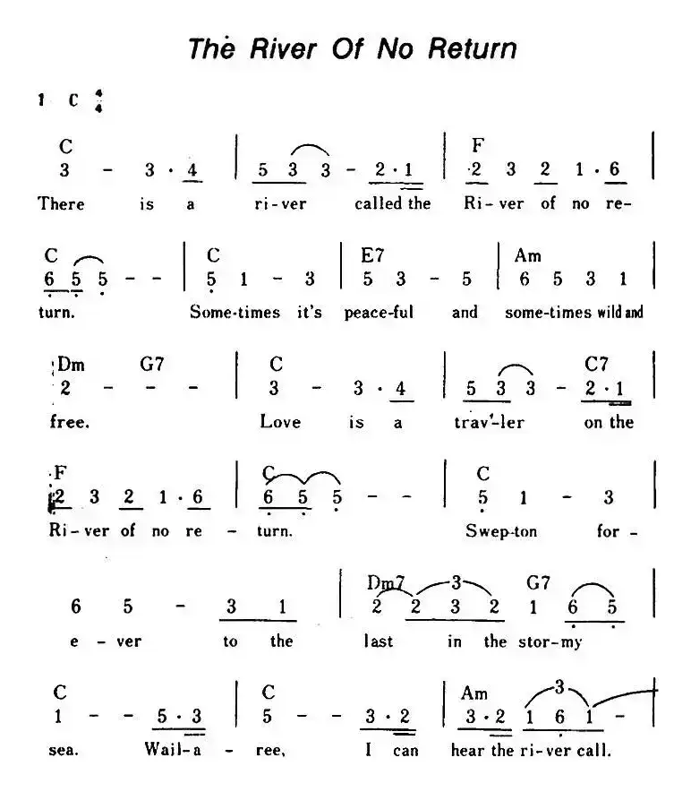 [美]The River Of No Return（无归河、带和弦）