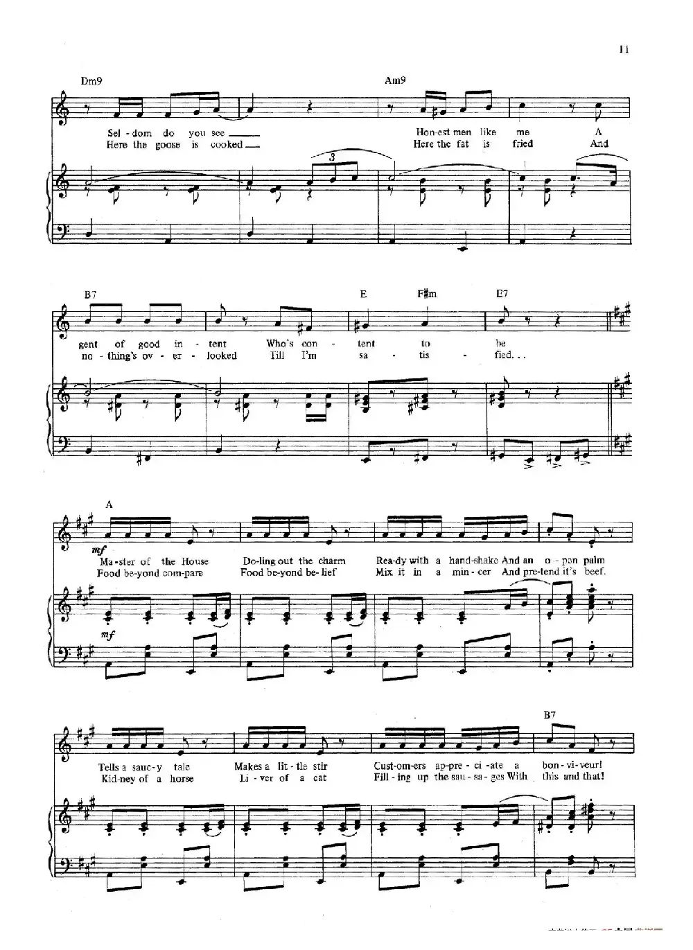 Master of the House （音乐剧《悲惨世界》（Les Miserables）选曲、正谱 ）