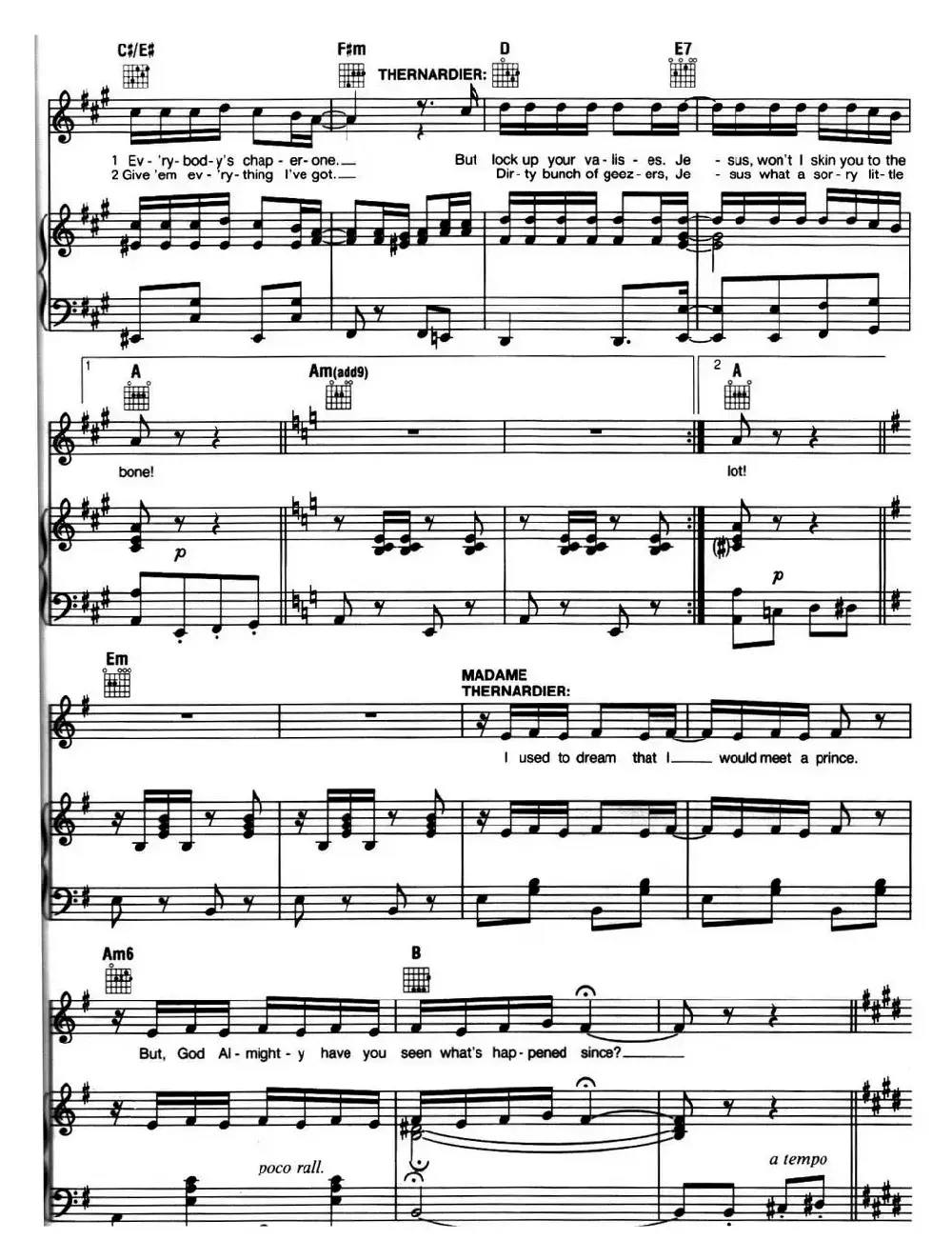 Master of the House （音乐剧《悲惨世界》（Les Miserables）选曲、正谱 ）