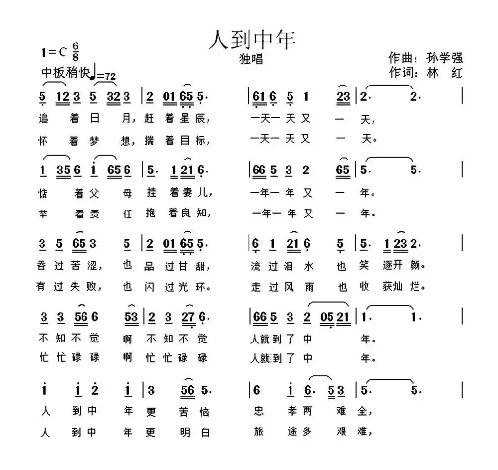 人到中年（林红词 孙学强曲）