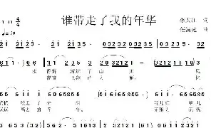 歌谱|谁带走了我的年华 作词:李大江 作曲:任清彪 演唱: