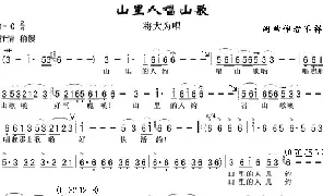 乐谱|山里人唱山歌 作词: 作曲: 演唱:将大为