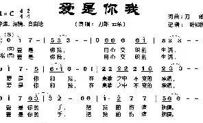 歌谱|爱是你我 作词:刀郎 作曲:刀郎 演唱: