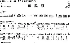 歌谱|东风破 作词:方文山 作曲:周杰伦 演唱:周杰伦