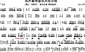[京剧唱谱]风声紧雨意浓天低云暗《沙家浜》阿庆嫂唱段 京胡曲谱