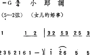 [戏谱]扬剧曲调 小郎调 女儿的婚事